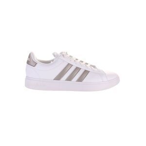 adidas White Sneakers with Silver Stripes